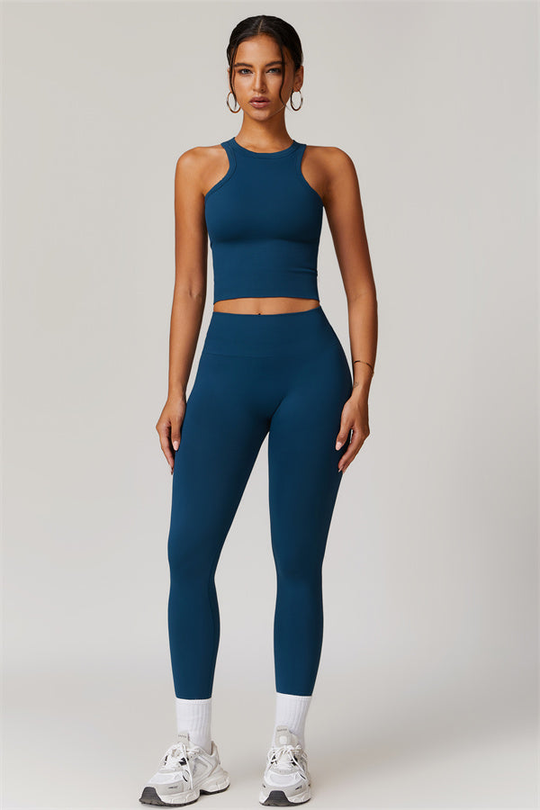 Seamless Ribbed Crop Top & Leggings Set