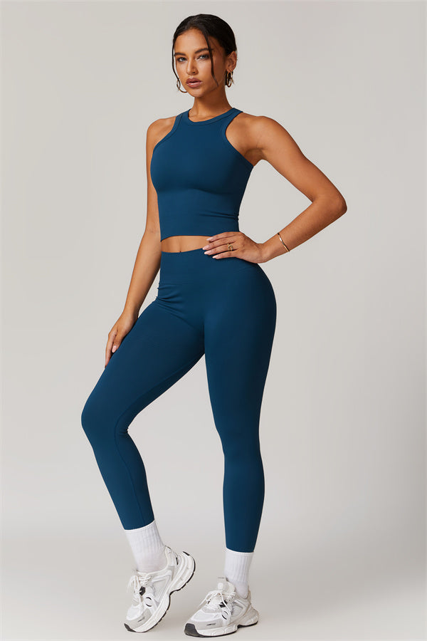 Seamless Ribbed Crop Top & Leggings Set