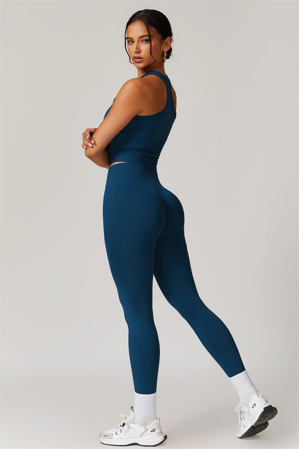 Seamless Ribbed Crop Top & Leggings Set