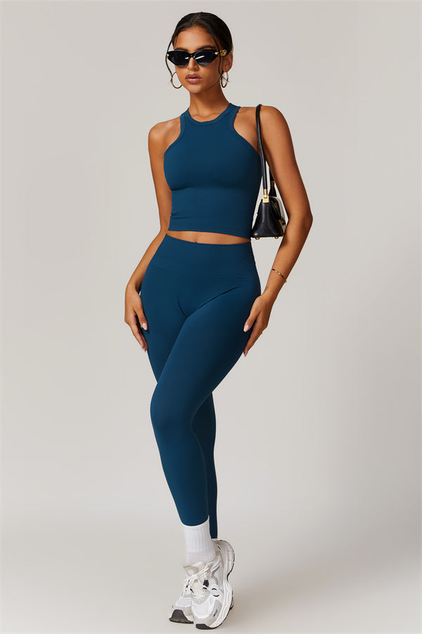 Seamless Ribbed Crop Top & Leggings Set