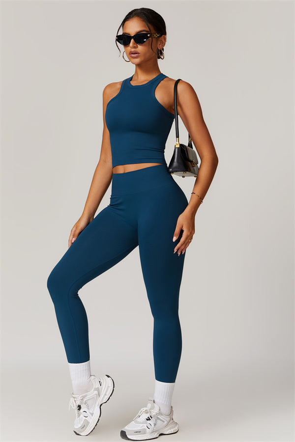 Seamless Ribbed Crop Top & Leggings Set