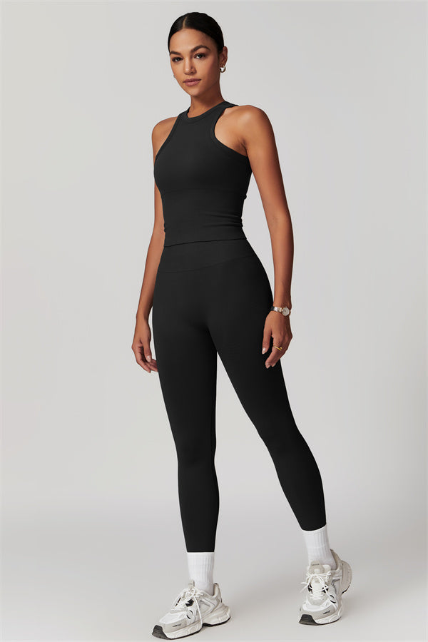 Seamless Ribbed Crop Top & Leggings Set