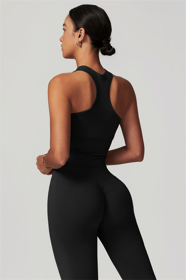Seamless Ribbed Crop Top & Leggings Set