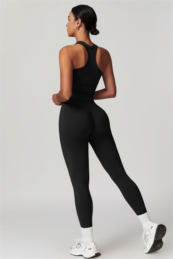 Seamless Ribbed Crop Top & Leggings Set