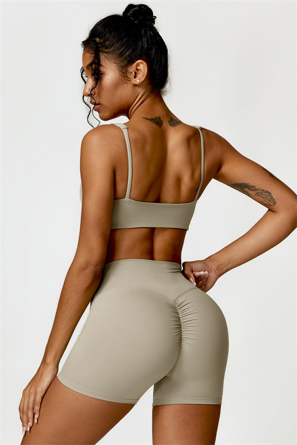 High-Waisted Sports Bra & Shorts Activewear Set