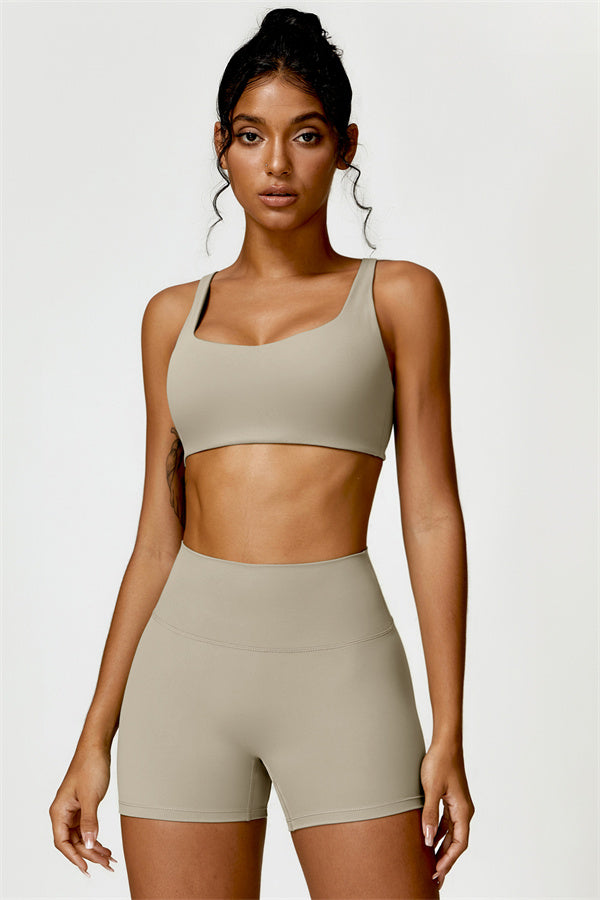 High-Waisted Sports Bra & Shorts Activewear Set
