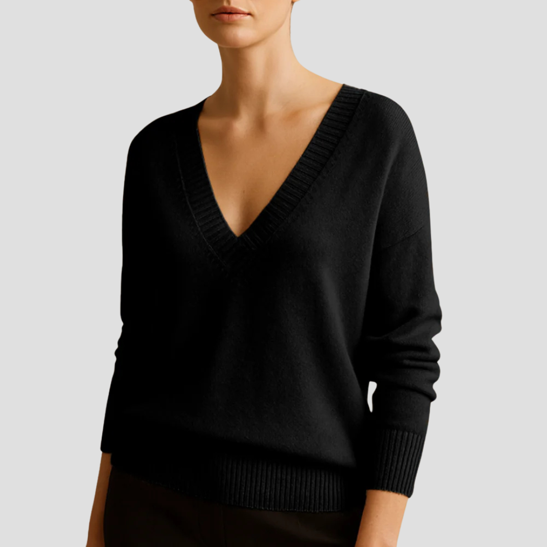 V-Neck Knit Jumper for Women