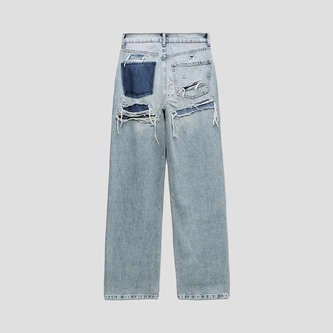Vintage Baggy Ripped Jeans in Light Blue