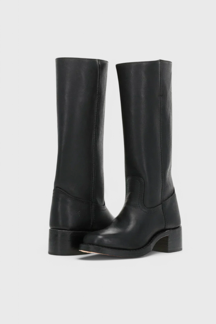 Women's Knee-High Leather Boots with Heels