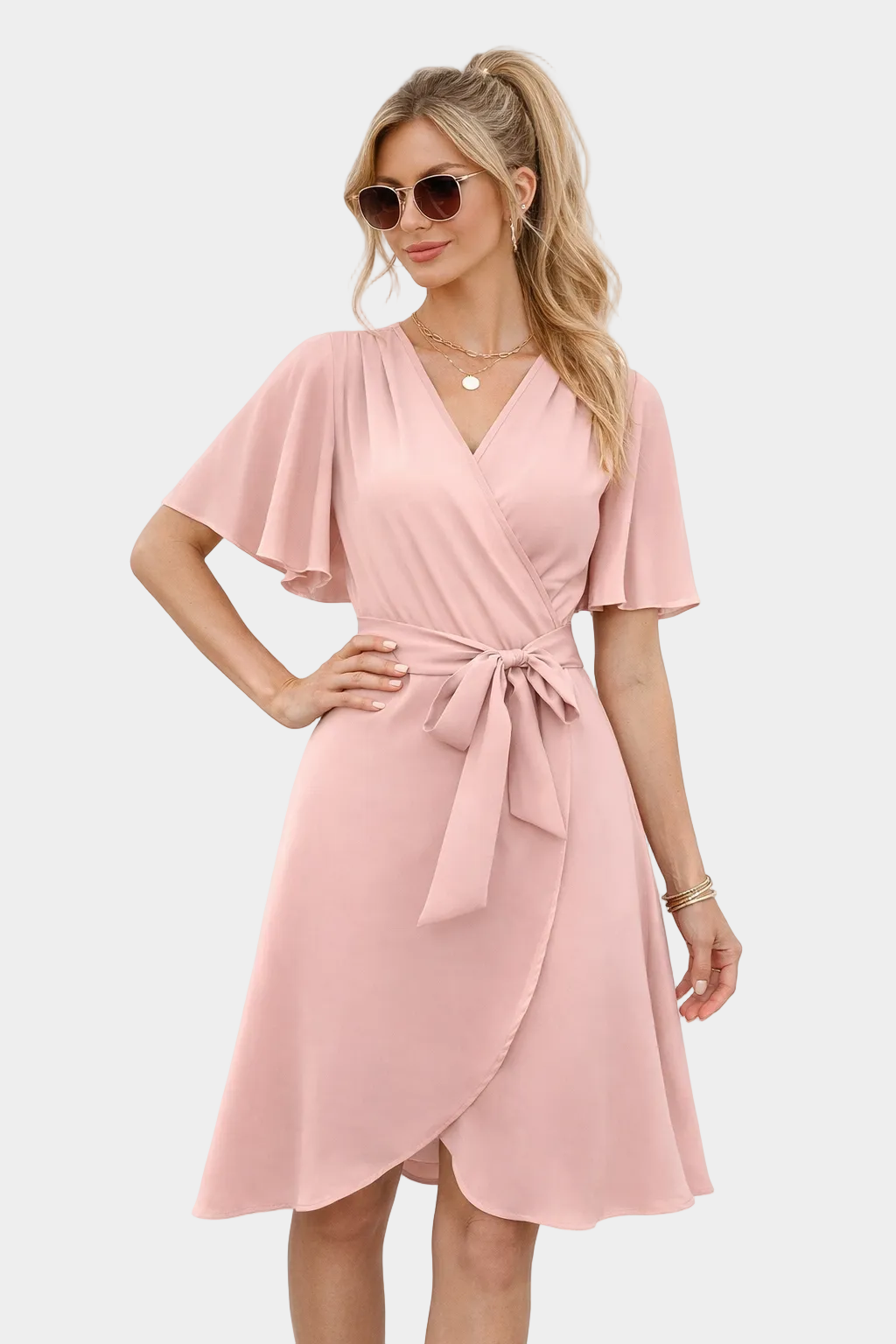 Wrap Summer Dress in pastel colours