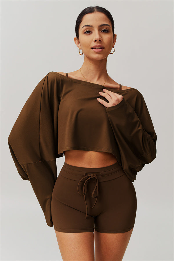 Asymmetrical Off-Shoulder Cropped Pullover