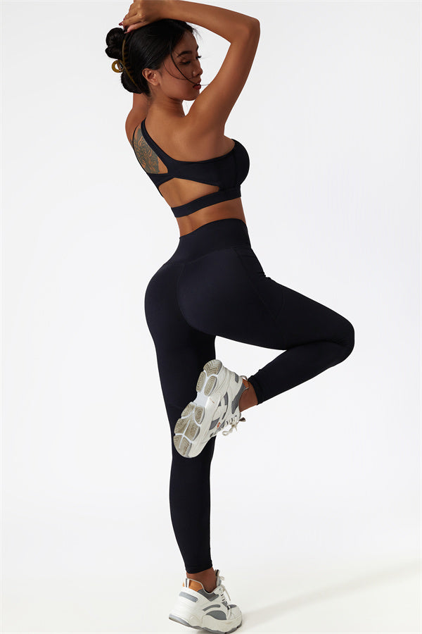 Asymmetrical One-Shoulder Sports Bra