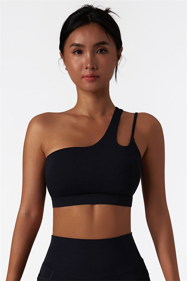 Asymmetrical One-Shoulder Sports Bra