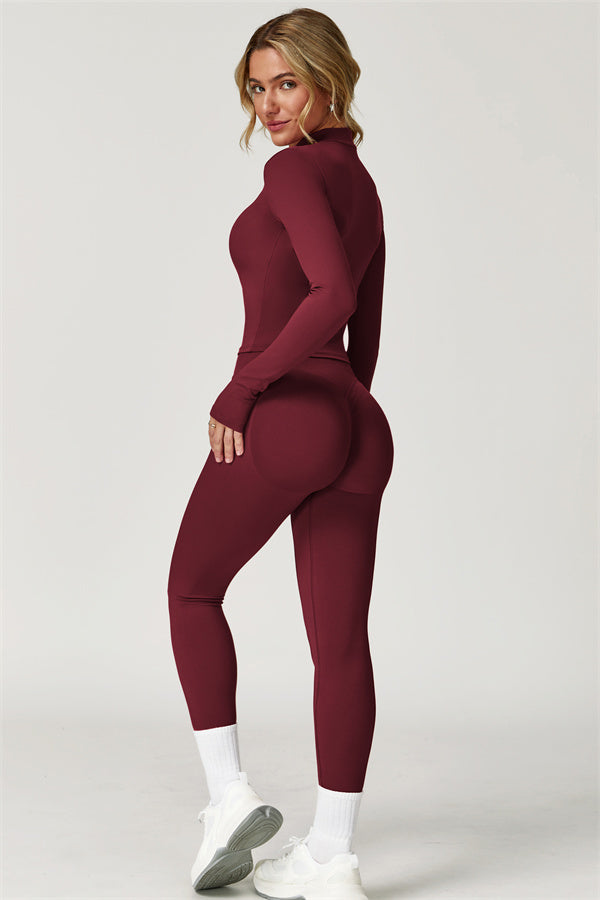 Zip-Up Stand Collar Active Jacket