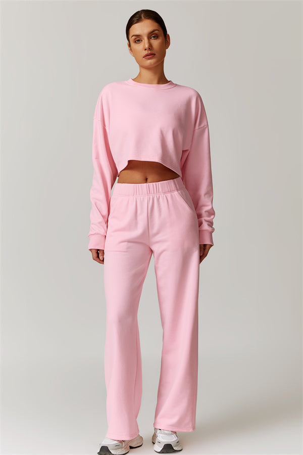 Open-Back Petal Crop Sweatshirt