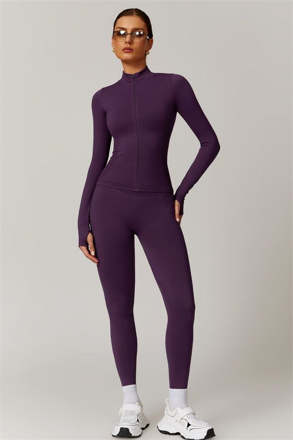 Seamless High-Neck Jacket & Sculpting Leggings Set