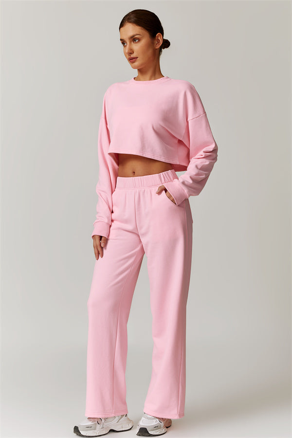 Open-Back Petal Crop Sweatshirt