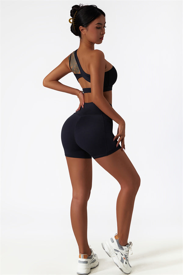 Asymmetrical One-Shoulder Sports Bra