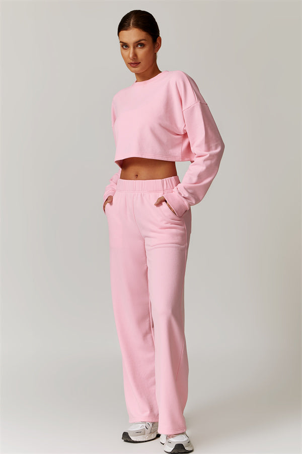 Open-Back Petal Crop Sweatshirt