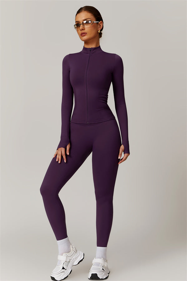 Seamless High-Neck Jacket & Sculpting Leggings Set