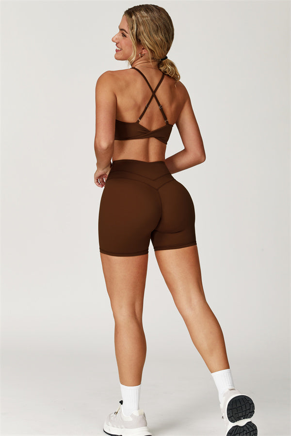 Crossback Sculpt Sports Bra & Shorts Set