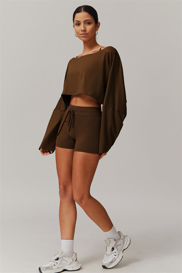 Asymmetrical Off-Shoulder Cropped Pullover