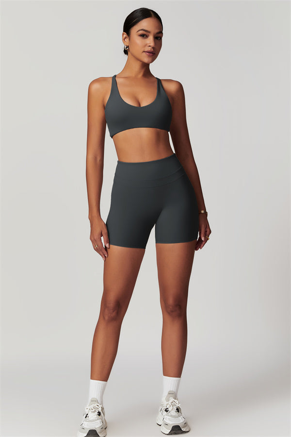 Crossback Sculpt Sports Bra & Shorts Set