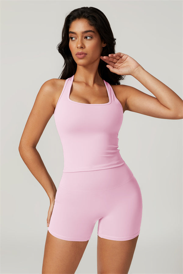 Square Neck Performance Crop Top