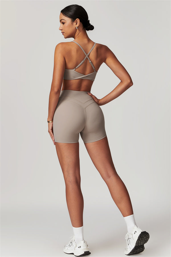 Crossback Sculpt Sports Bra & Shorts Set