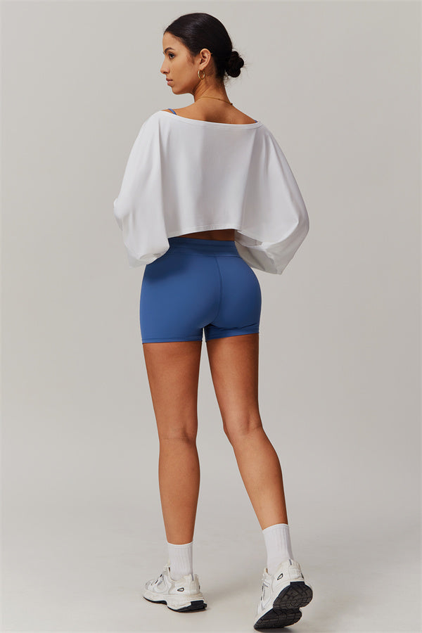 Asymmetrical Off-Shoulder Cropped Pullover
