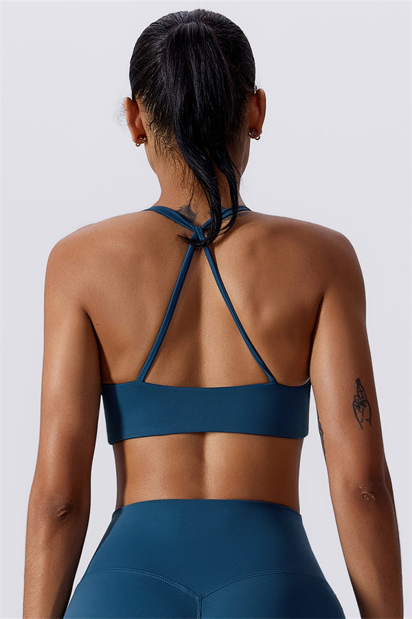 Twist-Front Crossback Sports Bra