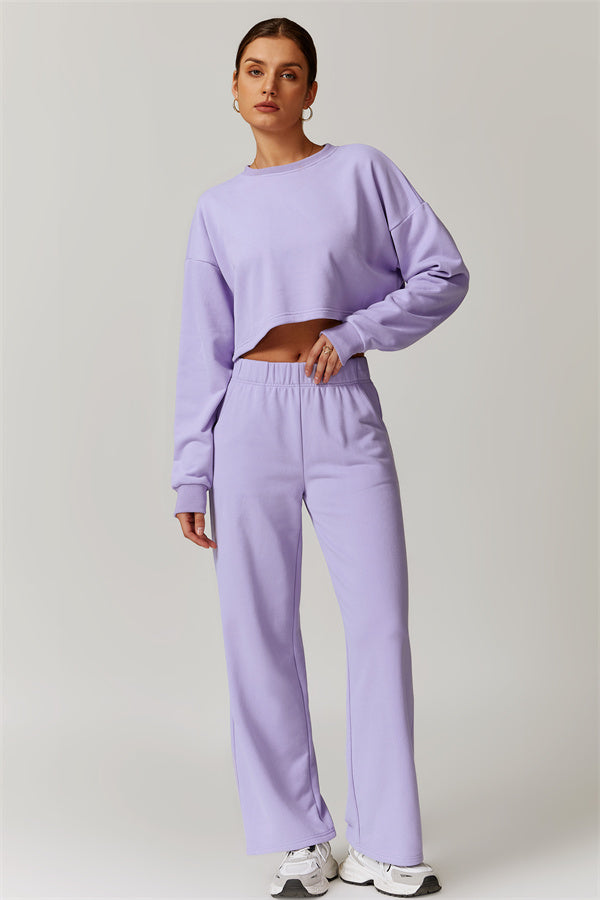 Open-Back Petal Crop Sweatshirt
