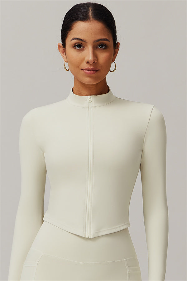 Zip-Up Stand Collar Active Jacket