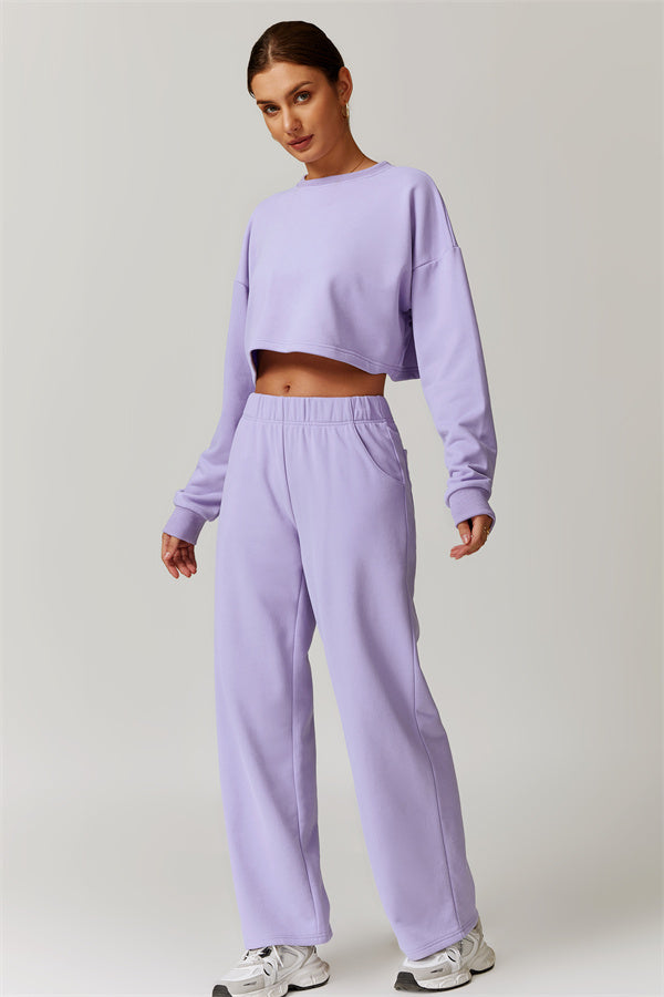 Open-Back Petal Crop Sweatshirt