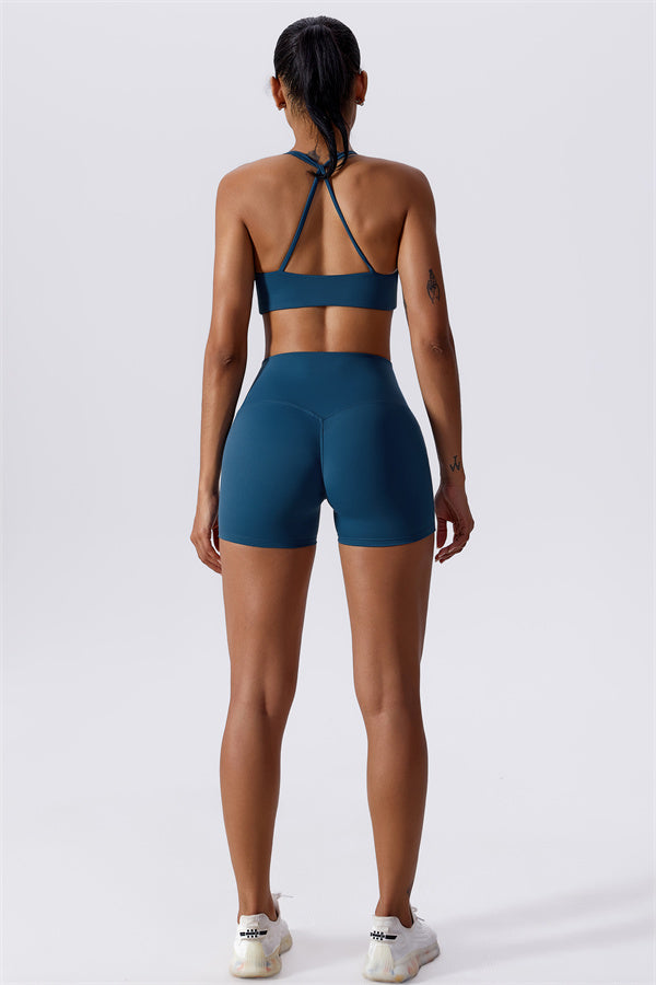 Twist-Front Crossback Sports Bra