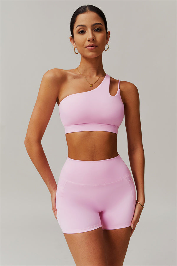 Asymmetrical One-Shoulder Sports Bra