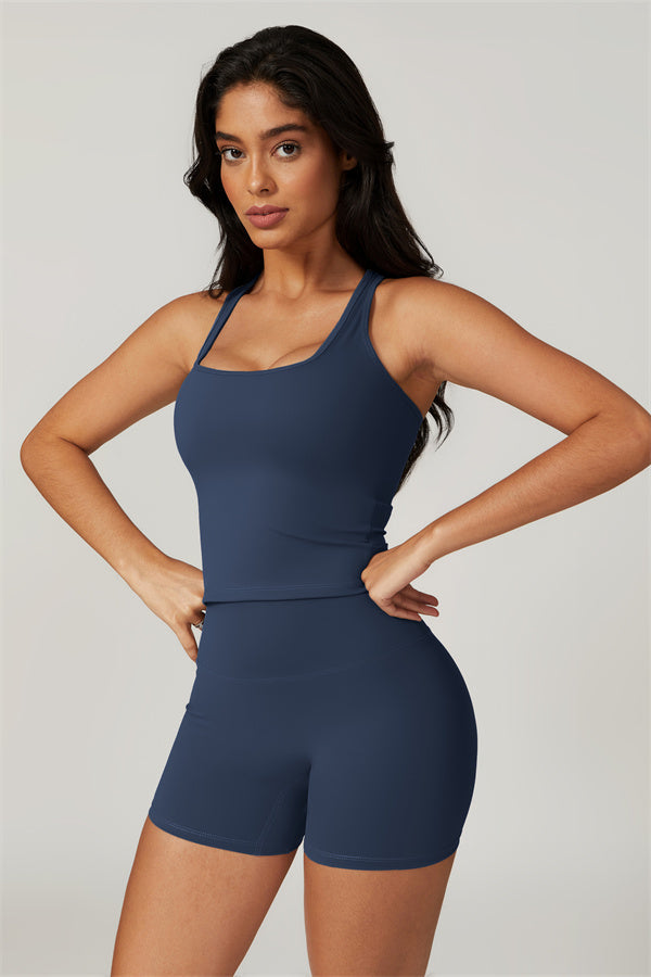 Square Neck Performance Crop Top