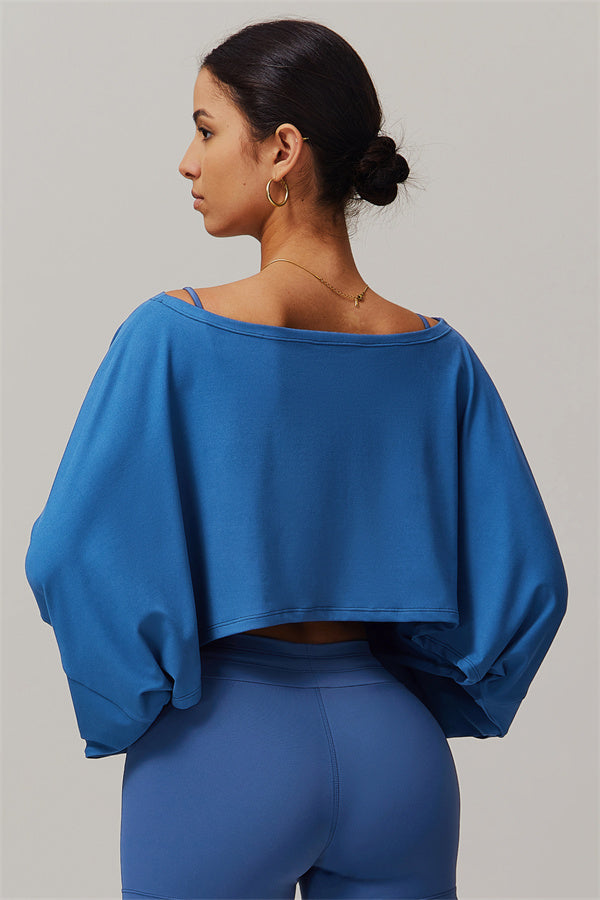Asymmetrical Off-Shoulder Cropped Pullover