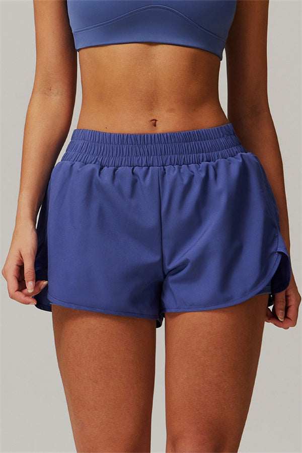 High-Waist Performance Shorts with Built-In Liner