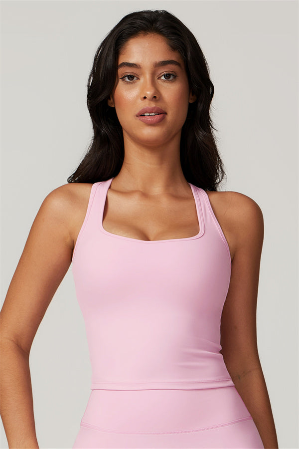 Square Neck Performance Crop Top