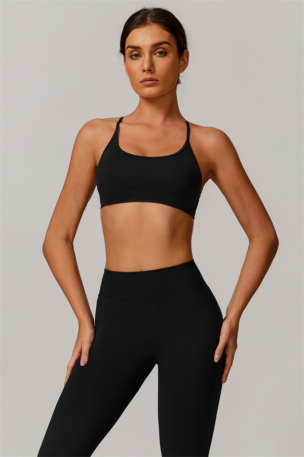 Seamless Cross-Back Sports Bra & Sculpt Legging Set