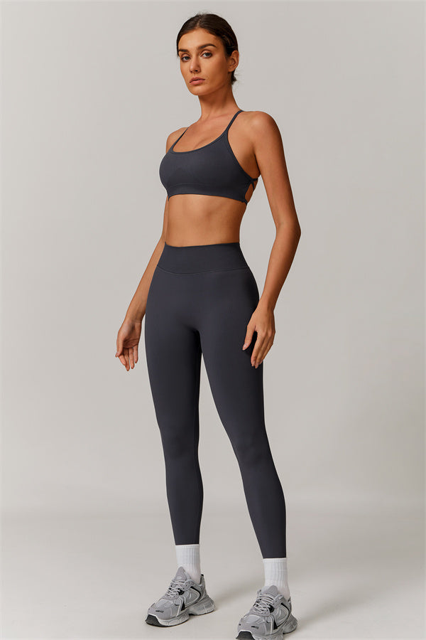 Seamless Cross-Back Sports Bra & Sculpt Legging Set