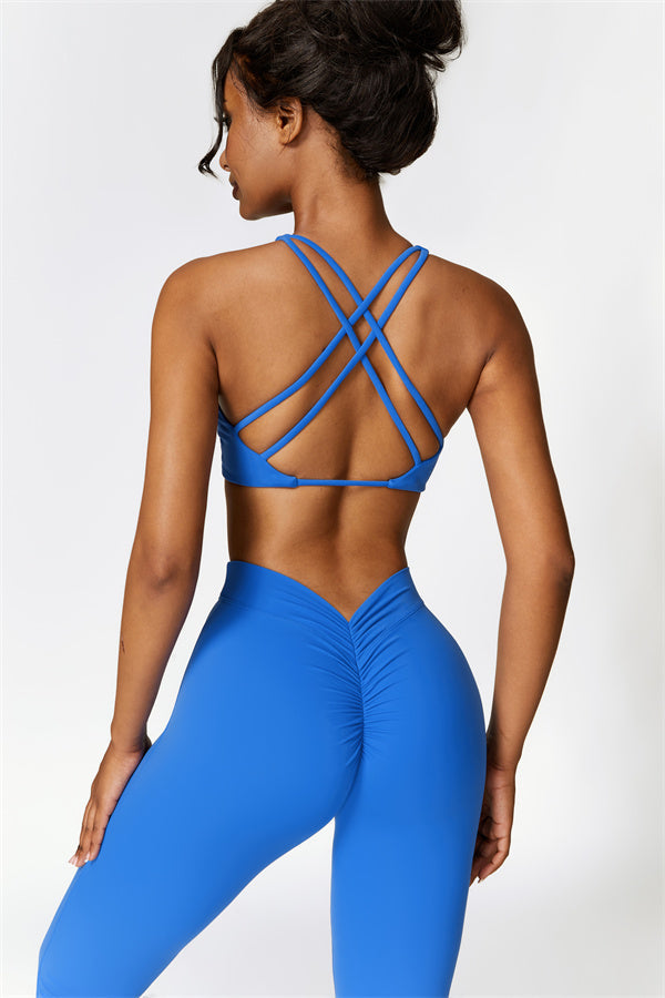 Twist-Front Sports Bra & Flared Leggings Set