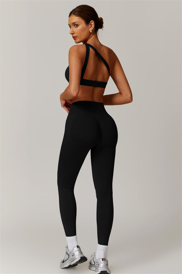 Asymmetrical Cutout One-Shoulder Sports Bra