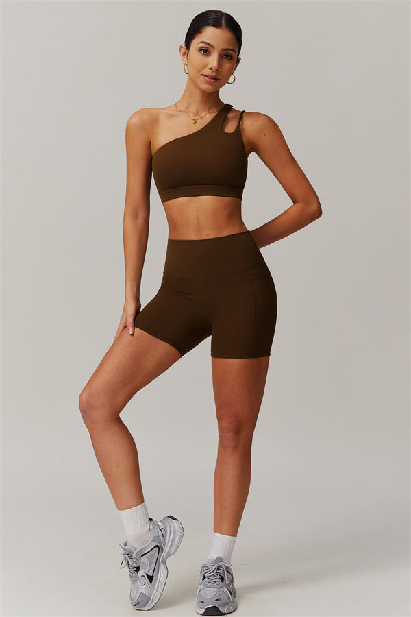 Asymmetrical One-Shoulder Sports Bra