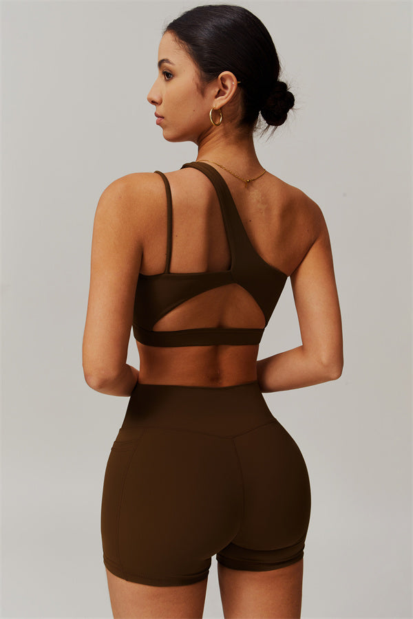 Asymmetrical One-Shoulder Sports Bra