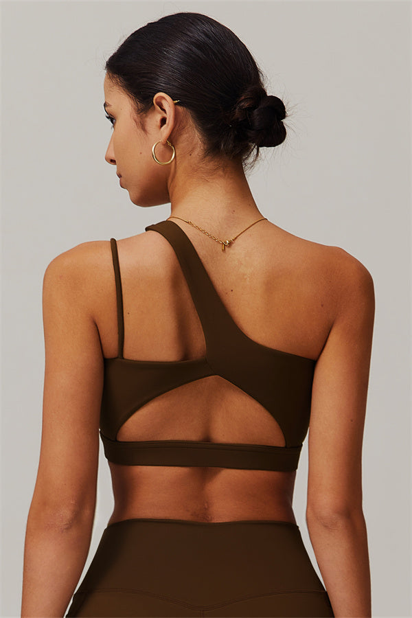 Asymmetrical One-Shoulder Sports Bra