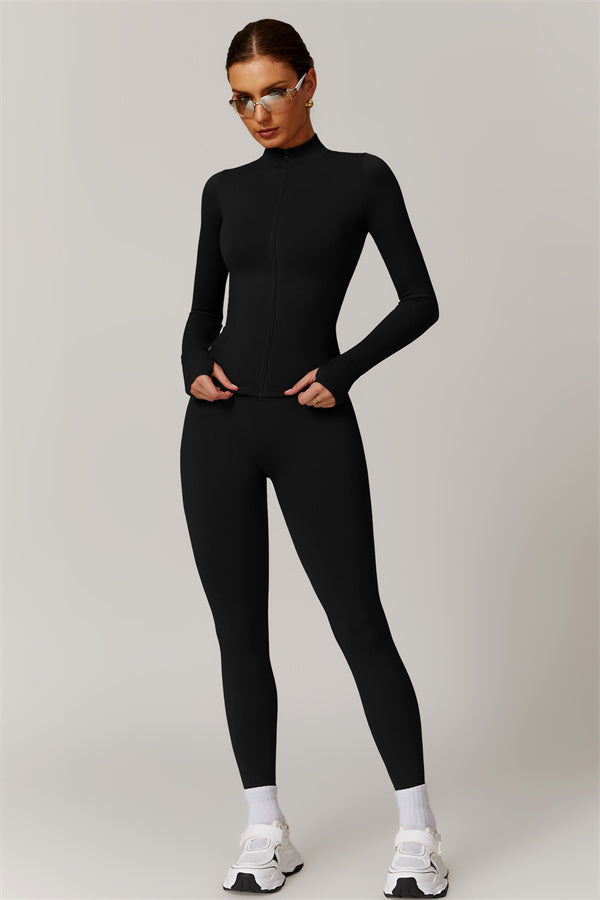 Seamless High-Neck Jacket & Sculpting Leggings Set