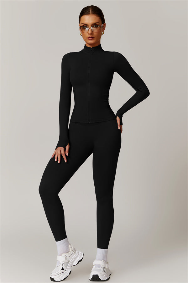 Seamless High-Neck Jacket & Sculpting Leggings Set