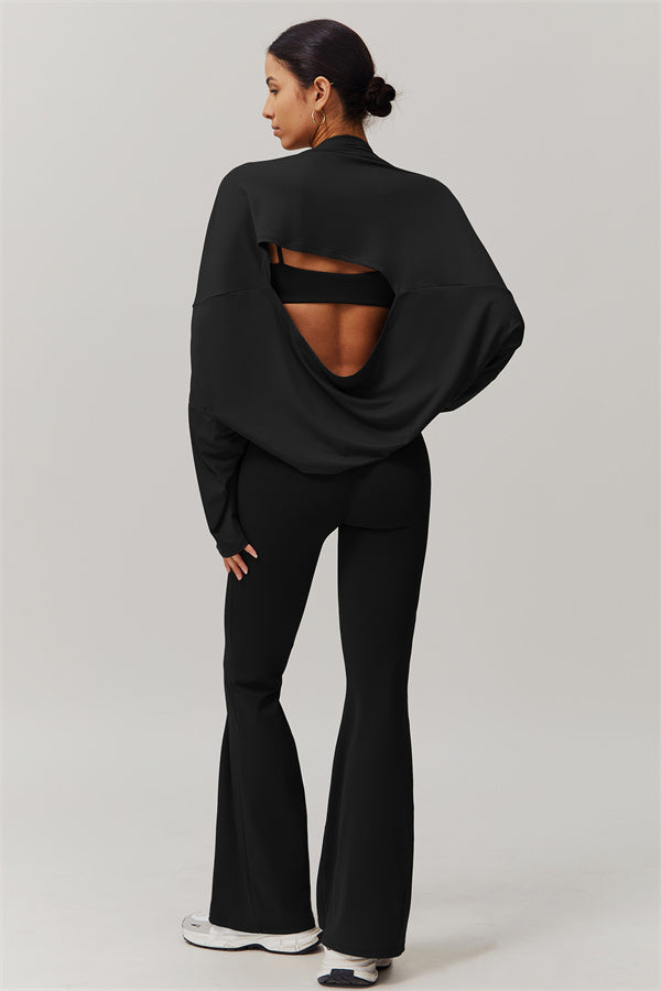 Asymmetrical Off-Shoulder Cropped Pullover